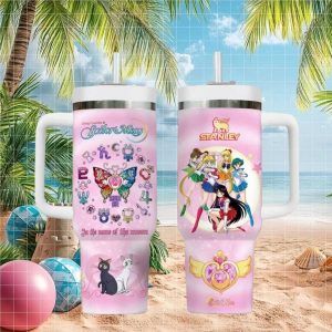 Sailor Moon Pretty Guardian Anime Magical Girl Retro Pink Gift Stainless Steel Insulated Tumbler