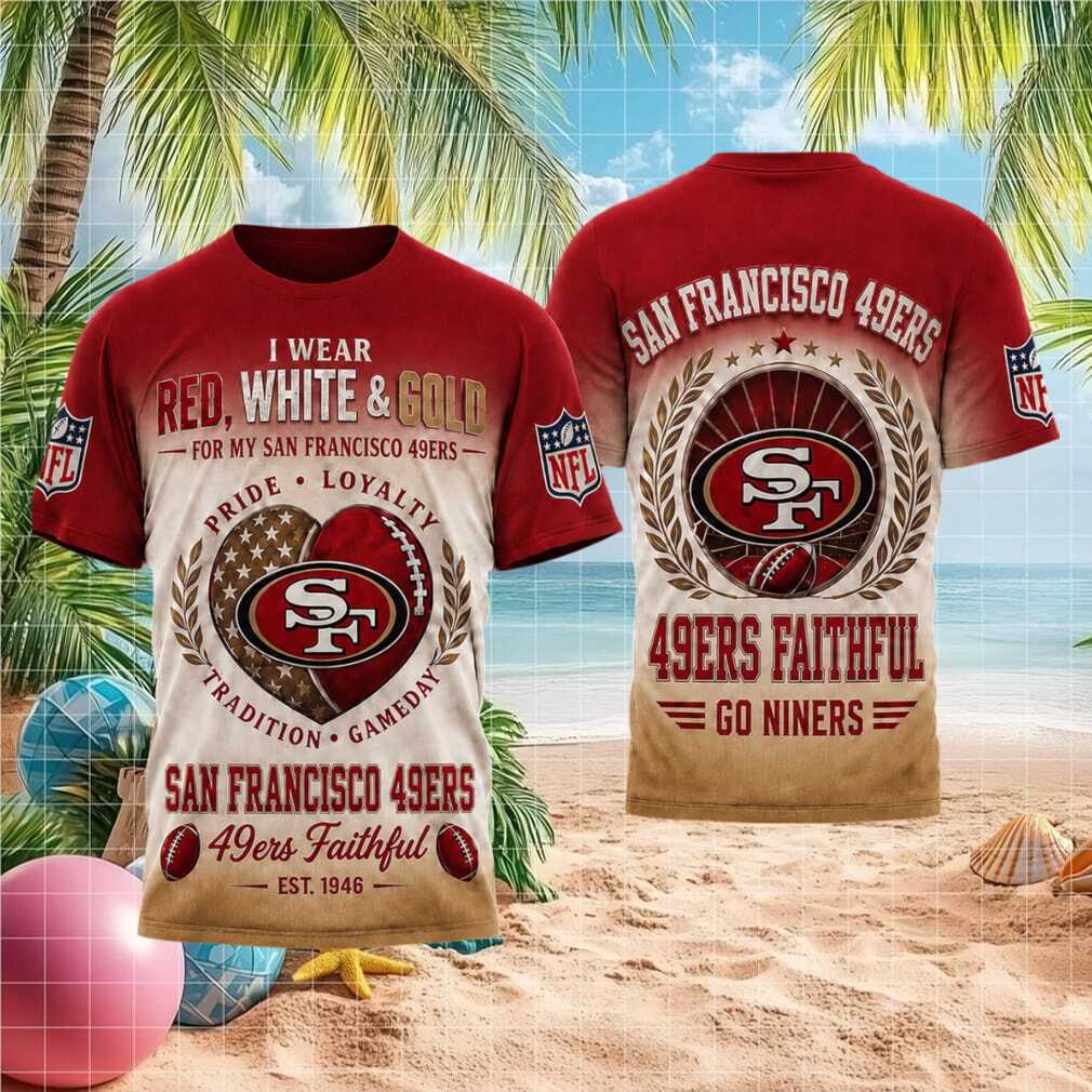 San Francisco 49ers Faithful Pride Red White Gold Fan T Shirt San Francisco 49ers Faithful Pride Red White Gold Fan T Shirt