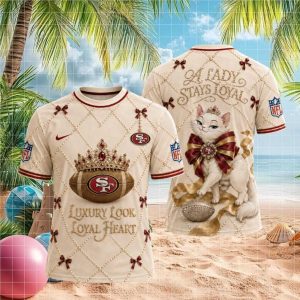 San Francisco 49ers Luxury Pearl Cat Loyal Lady T Shirt