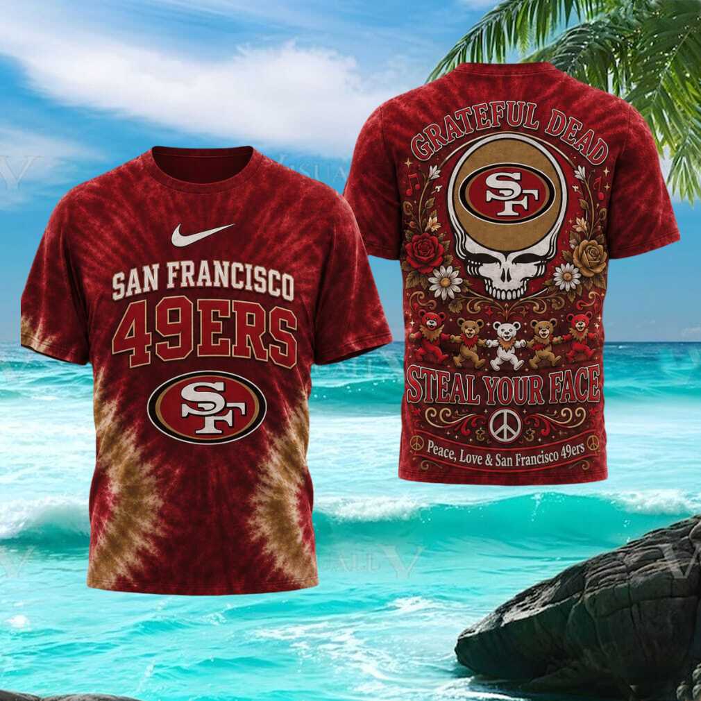 San Francisco 49ers Peace Love Dancing Bears Vintage Tie Dye T Shirt San Francisco 49ers Peace Love Dancing Bears Vintage Tie Dye T Shirt