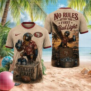 San Francisco 49ers Tailgate Pirate Parrot Bud Light 3D T Shirt