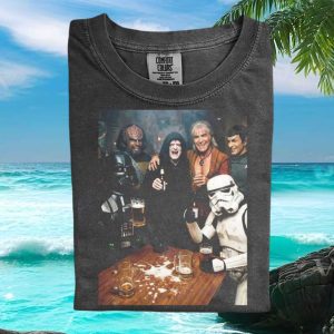 Sci Fi Villains Drinking Beer Bar Scene Graphic T Shirt