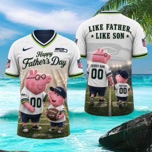 Seattle Seahawks Personalized Father’s Day Piglet Custom Number T Shirt
