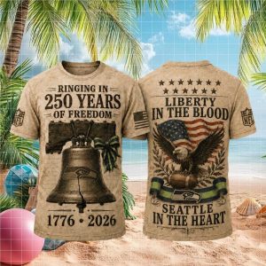 Seattle Seahawks Ringing In 250 Years Of Freedom 2026 Retro Fans Men Women T Shirt (1)