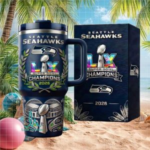 Seattle Seahawks Super Bowl LIX Champions 2026 NFL Trophy Collector Edition Stainless Steel Insulated Tumbler