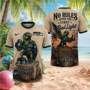 Seattle Seahawks Tailgate Pirate Parrot Bud Light 3D T Shirt