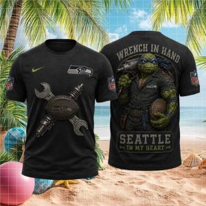 Seattle Seahawks Wrench in Hand Ninja Turtle NFL Game Day T Shirt