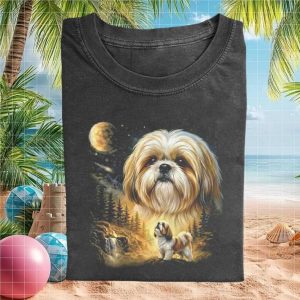Shih Tzu Moon Forest Wolf Style Wilderness T Shirt