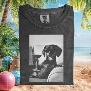 Sophisticated Dachshund Drinking Martini T Shirt
