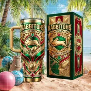 South Sydney Rabbitohs NRL Heritage Club Pride Retro 40oz Green Fan Gift Stainless Steel Insulated Tumbler