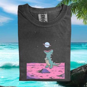 Space Dinosaur Planet Cute Graphic Unisex T Shirt