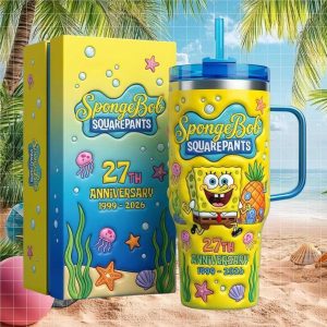 SpongeBob SquarePants 27th Anniversary 1999 2026 Bikini Bottom Fan Gift Tumbler