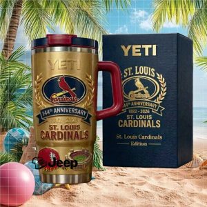 St. Louis Cardinals 144th Anniversary 1882 2026 Gold Anniversary Baseball Stainless Steel Insulated Tumbler