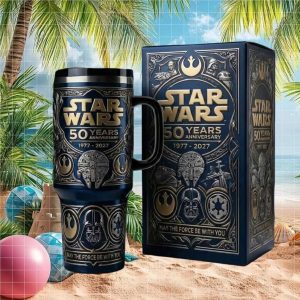Star Wars 50 Years Anniversary 1977 2027 Galactic Movie Vintage Style Gift Stainless Steel Insulated Tumbler