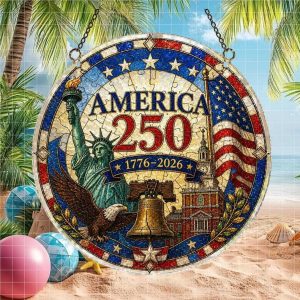 Statue of Liberty & Liberty Bell America 250 Years Anniversary Mosaic Ornament