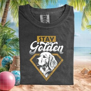 Stay Golden Golden Retriever Diamond Crest Dog Lover T Shirt