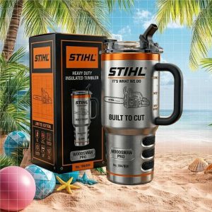 Stihl Woodsman Pro Tumbler Built To Cut Chainsaw Enthusiast 40oz Insulated Travel Tumbler