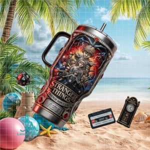 Stranger Things Friends Don't Lie 80s Retro Horror TV Series Fan Gift Stainless Steel Insulated Tumbler