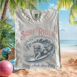 Surf Rider Golden Retriever Retro North Shore Club T Shirt