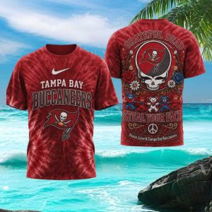Tampa Bay Buccaneers Grateful Dead Steal Your Face Tie Dye T Shirt