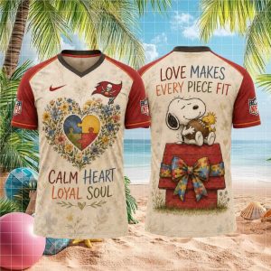 Tampa Bay Buccaneers Snoopy Autism Awareness Floral T Shirt