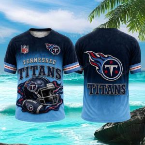 Tennessee Titans Football Helmet 3D All Over Print Sports T Shirt