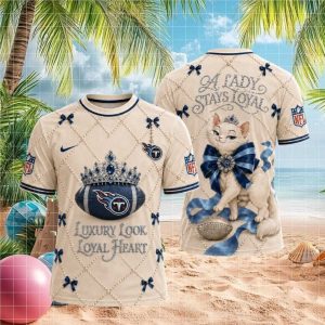 Tennessee Titans Luxury Pearl Tiara Cat Loyal Heart T shirt