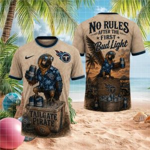 Tennessee Titans Tailgate Pirate T Shirt No Rules Bud Light Tropical Fan Gear