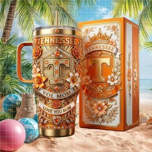 Tennessee Volunteers NCAA Vol Mom Floral 2026 Retro 20oz Gift Women Stainless Steel Insulated Tumbler