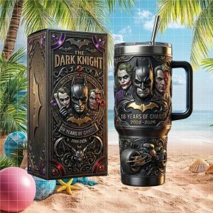 The Dark Knight 18 Years Of Chaos 2026 Batman Retro Stainless Steel Insulated Tumbler