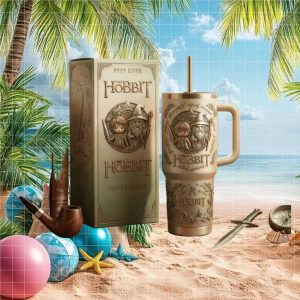 The Hobbit Middle Earth Adventure Bilbo Gandalf Retro 40oz Gifts for Fans Stainless Steel Insulated Tumbler