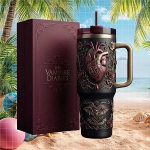 The Vampire Diaries Eternal Love Retro Gothic TV Series Show Fans Gift Stainless Steel Insulated Tumbler