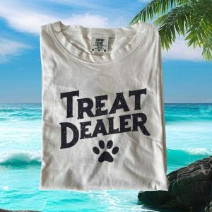 Treat Dealer Dog Paw Print Funny Animal Lover Graphic Comfort Colors T Shirt
