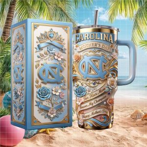 UNC Tar Heels NCAA Carolina Mother's Day 2026 Vintage 20oz Gift Women Stainless Steel Insulated Tumbler