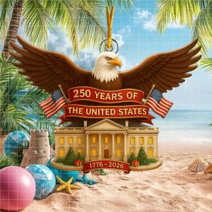 USA 250th Anniversary 1776 2026 Semiquincentennial Eagle White House Ornament