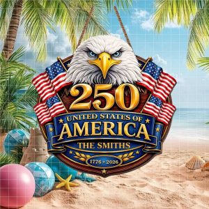 USA 250th Anniversary Bold Eagle Portrait Personalized Ornament