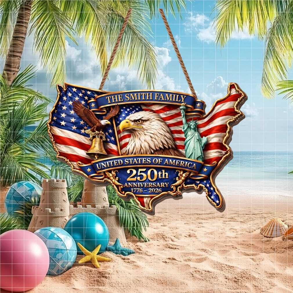 USA Map 250th Anniversary Patriotic Eagle and Liberty Custom Family Ornament USA Map 250th Anniversary Patriotic Eagle and Liberty Custom Family Ornament