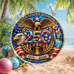 United States 250th Anniversary Majestic Eagle & Liberty Bell Commemorative Ornament