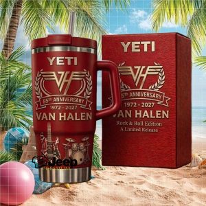 Van Halen 55th Anniversary 1972 2027 Rock & Roll Limited Edition 40oz Stainless Steel Insulated Tumbler