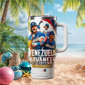 Venezuela Advances World Baseball Classic Final 2026 Retro Style Gifts for Baseball Fans Stainless Steel Insulated Tumbler