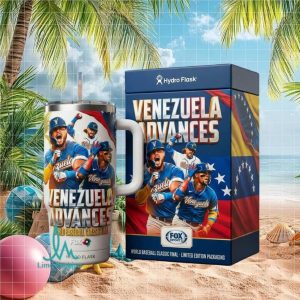 Venezuela Advances World Baseball Classic Final Limited Edition Hydro Flask Style Gift Stainless Steel Insulated Tumbler