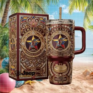 Venezuela WBC Champions 2026 National Baseball Team Luxury Gold Ornate Edition Stainless Steel Insulated Tumbler