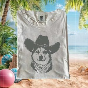 Vintage Cowboy Corgi With Hat Western Dog Lover Graphic T Shirt