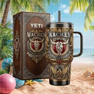Wacken 2026 Anniversary Thrash Legacy Rain Or Shine Heavy Metal Fans Stainless Steel Insulated Tumbler