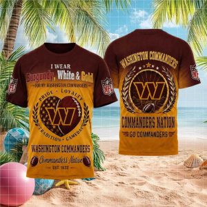 Washington Commanders Nation Burgundy White Gold Fan T Shirt