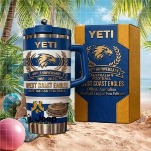 West Coast Eagles 40th Anniversary 1986 2026 Australian Football League Fan Stainless Steel Insulated Tumbler