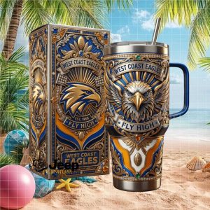 West Coast Eagles Fly High AFL Est 1986 Fan Gift Stainless Steel Insulated Tumbler