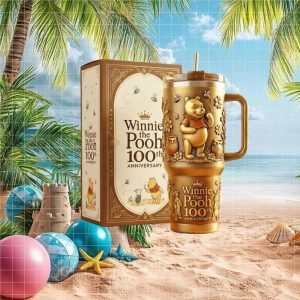 Winnie The Pooh 100th Anniversary Honey Pot Gold Vintage Kids Classic Gift Stainless Steel Insulated Tumbler