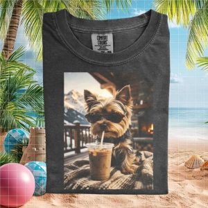 Yorkshire Terrier Sunglasses Mountain Iced Coffee T Shirt