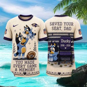 Baltimore Ravens Bluey Dad In Memory Football Gift T Shirt